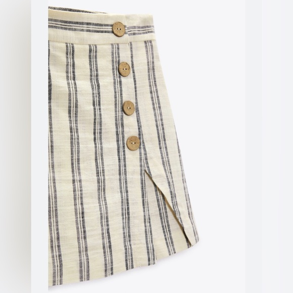 ZARA linen stripe skort - Picture 3 of 5